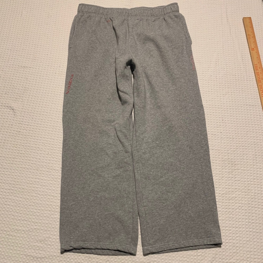 Athletic Works Mens XL Heather Gray Wide Leg Fleece Sweatpants Relaxed Fit
